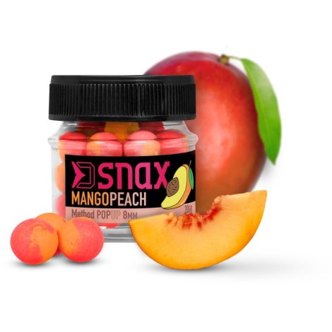 DELPHIN - Plovoucí boilie D SNAX POP 8 mm 20 g Mango Broskev