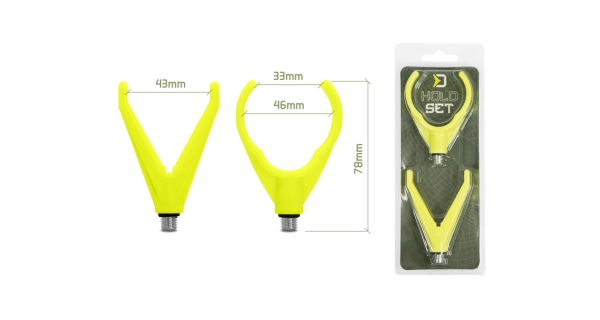 DELPHIN - Sada držáků HoldSET Uni V+U Fluo Žlutá