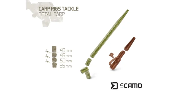 DELPHIN - Set kaprařských montáží sCAMO Total CARP Závěsky, převleky, obratlíky a zarážky 10 setů