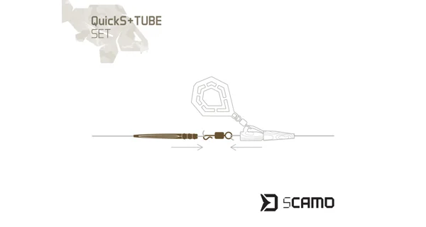 DELPHIN - Set převleky proti zamotání a obratlíky sCAMO QuickS vel. 4 + Tube 5 ks