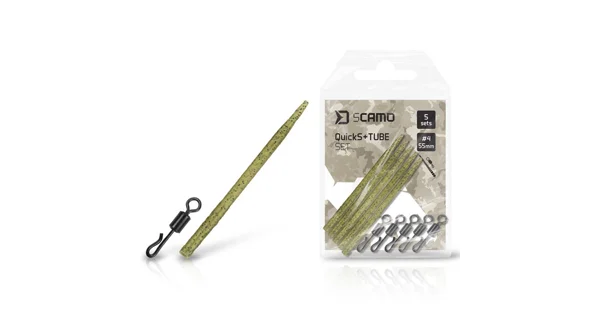 DELPHIN - Set převleky proti zamotání a obratlíky sCAMO QuickS vel. 4 + Tube 5 ks