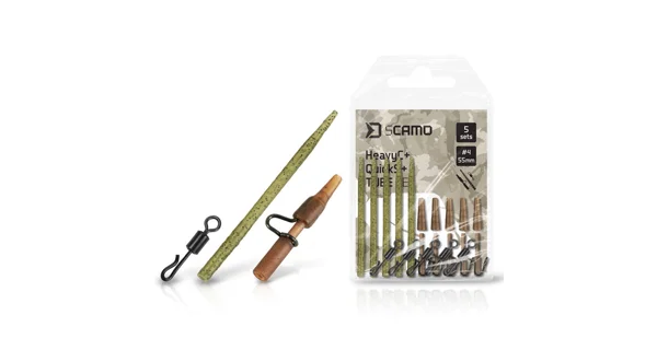 DELPHIN - Set závěsky, převleky a obratlíky sCAMO HeavyC + QuickS vel. 4 + Tube 5 ks