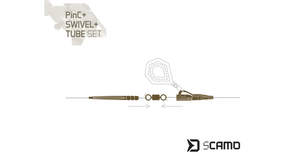 DELPHIN - Set závěsky, převleky a obratlíky sCAMO PinC + Swivel vel. 4 + Tube 5 ks