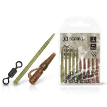 DELPHIN - Set závěsky, převleky a obratlíky sCAMO PinC + Swivel vel. 4 + Tube 5 ks