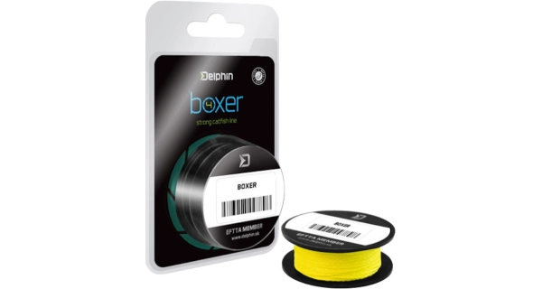 DELPHIN - Sumcová pletená Šňůra Boxer 4 Fluo žlutá 0,60 mm 52,6 kg 10 m