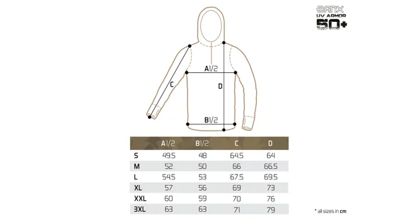 DELPHIN - Tričko s kapucí UV ARMOR 50+ Banx vel. 2XL