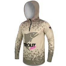 DELPHIN - Tričko s kapucí UV ARMOR 50+ Trout vel. L