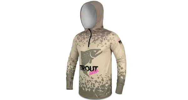 DELPHIN - Tričko s kapucí UV ARMOR 50+ Trout vel. L