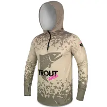 DELPHIN - Tričko s kapucí UV ARMOR 50+ Trout vel. M