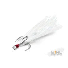 DELPHIN - Trojháček Bird Hook Triple Bílá pírka 3 ks vel. 10