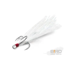 DELPHIN - Trojháček Bird Hook Triple Bílá pírka 3 ks vel. 4