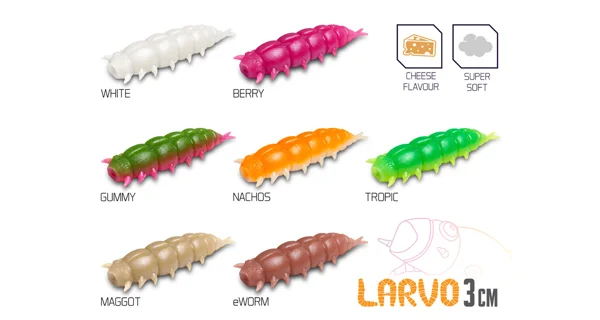 DELPHIN - Umělá nástraha LARVO Cheese 3 cm 15 ks Gummy