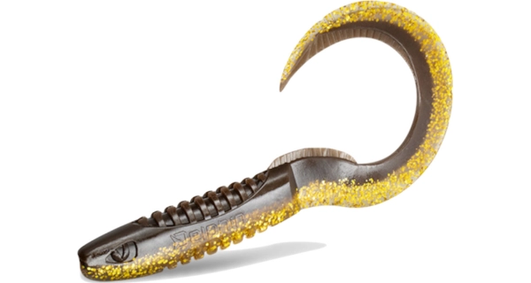 DELPHIN - Umělá nástraha TwistaX Eeltail UVs MudGold 6 cm 5 ks
