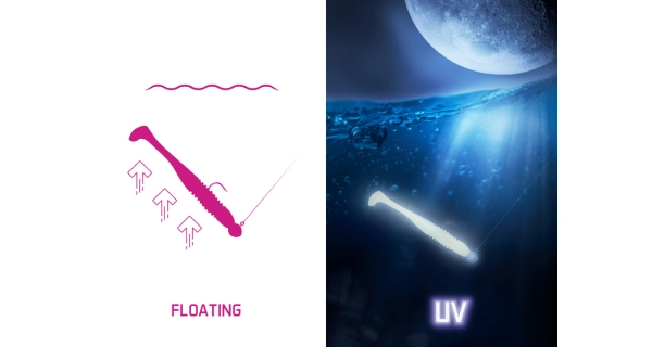 DELPHIN - Umělá nástraha Zandera FlexiFloat UVs Party 12 cm 5 ks