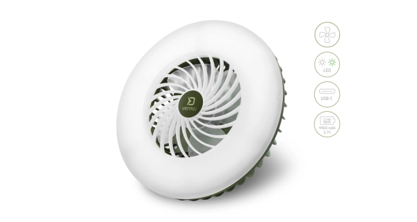 DELPHIN - Ventilátor se světlem Ventix 4400 mAh