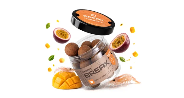 DELPHIN - Vyvážené boilies BreaX PassionKRILL Krill Mango 24 mm 100 g