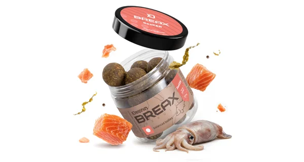 DELPHIN - Vyvážené boilies BreaX SeaKER Oliheň Losos 20 mm 100 g