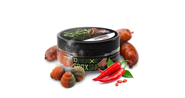 DELPHIN - Wafters rozpustná nástraha D Snax Shell Frankfurtská klobása Chilli 10 mm 30 g
