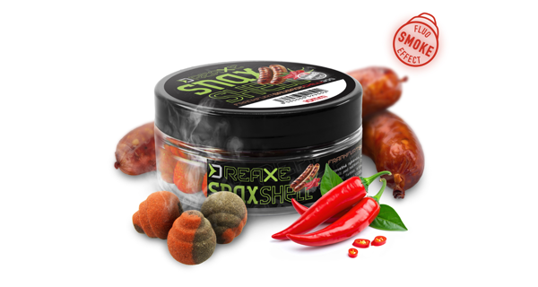 DELPHIN - Wafters rozpustná nástraha D Snax Shell Frankfurtská klobása Chilli 8 mm 30 g