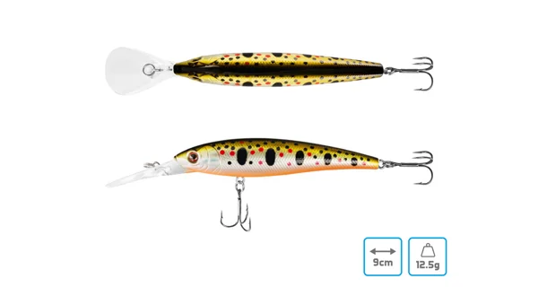 DELPHIN - Wobler WOBBY JERK-DP Suspending 9 cm 12,5 g Neon