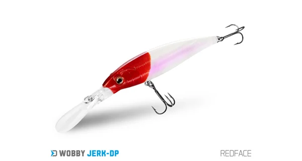DELPHIN - Wobler WOBBY JERK-DP Suspending 9 cm 12,5 g Redface
