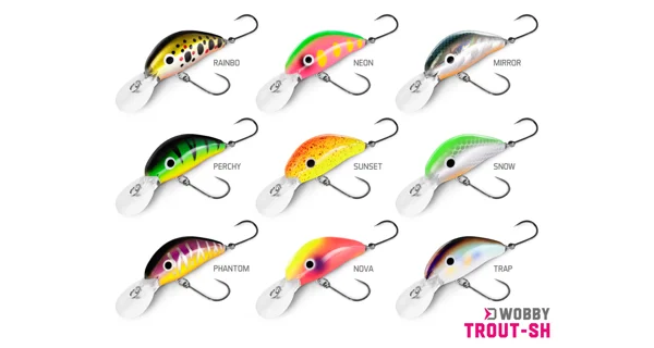 DELPHIN - Wobler WOBBY TROUT-SH Floating 4 cm 4 g Mirror