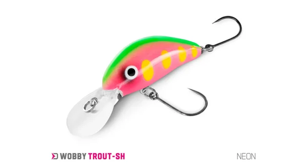 DELPHIN - Wobler WOBBY TROUT-SH Floating 4 cm 4 g Neon