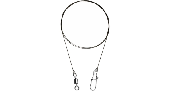 DELPHIN - Wolframové lanko Bomb! s obratlíkem a karabinou 2 ks 16 vláken 30 cm 9 kg