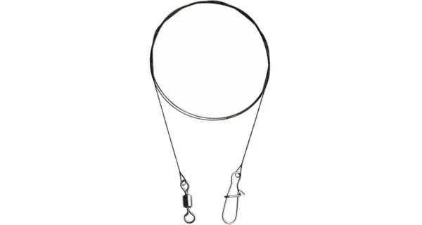 DELPHIN - Wolframové lanko Bomb! s obratlíkem a karabinou 2 ks 24 vláken 40 cm 14 kg