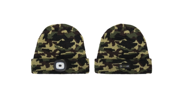 DELPHIN - Zimní čepice s dobíjecím světlem CamouLed