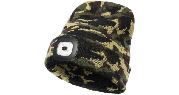 DELPHIN - Zimní čepice s dobíjecím světlem CamouLed