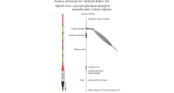 EXPERT PLAVÁKY - Rybářský balz. splávek (wagler) expert 3 ld + 3,0 g / 30 cm