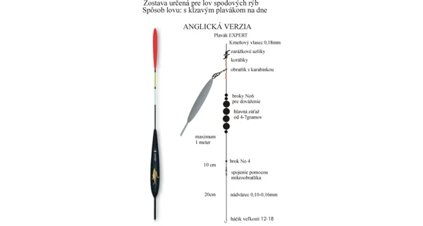 EXPERT PLAVÁKY - Rybářský balz. splávek (wagler) expert 3 ld + 3,0 g / 30 cm