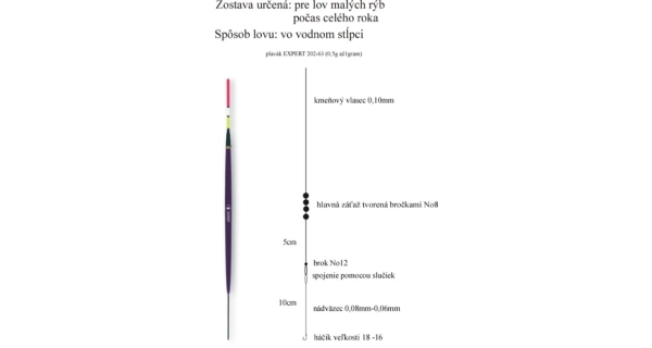 EXPERT PLAVÁKY - Rybářský balzový splávek (pevný) expert 0,5 g / 11 cm