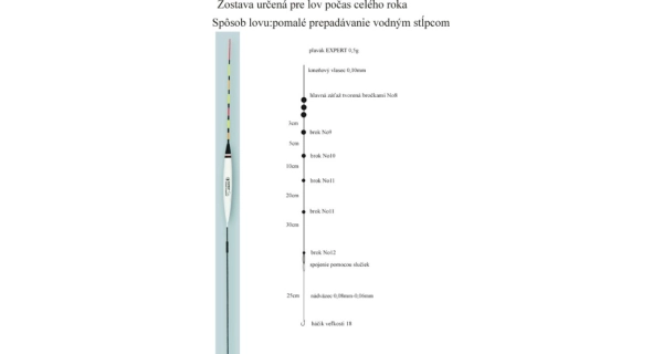 EXPERT PLAVÁKY - Rybářský balzový splávek (pevný) expert 0,5 g / 11 cm