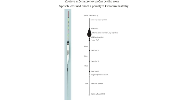 EXPERT PLAVÁKY - Rybářský balzový splávek (pevný) expert 0,5 g / 11 cm