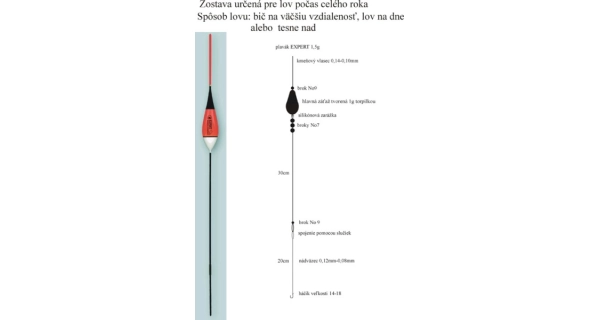 EXPERT PLAVÁKY - Rybářský balzový splávek (pevný) expert 2,5 g / 26 cm