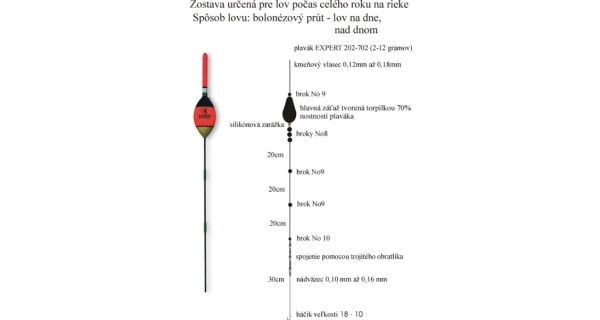 EXPERT PLAVÁKY - Rybářský balzový splávek (pevný) Expert 6,0 g / 25 cm