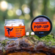 FEEDERMANIA - Pop Up Boilies High Power & Barrels  8 mm 14 g Secret Cream