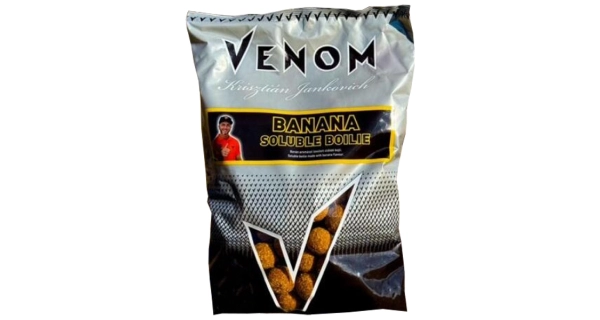 FEEDERMANIA - Rozpustné boilie Venom Soluble Boilie Banana 24 mm 900 g
