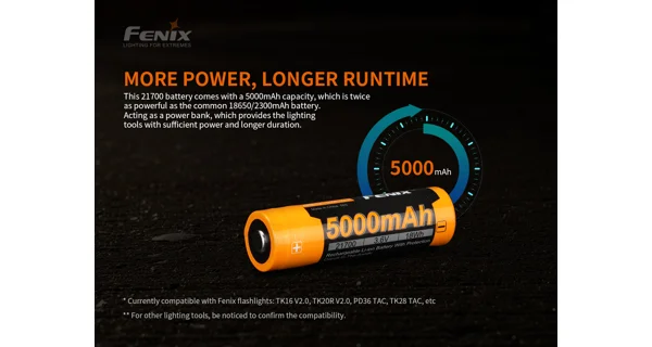 FENIX - Dobíjecí baterie 21700 5000 mAh (Li-Ion)