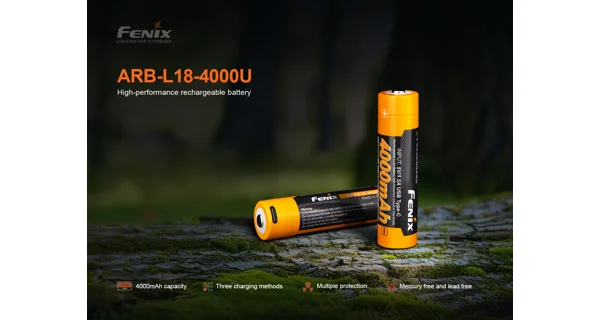 FENIX - Dobíjecí USB-C baterie 18650 4000 mAh (Li-Ion)