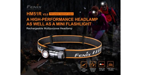 FENIX - Nabíjecí čelovka HM51R Ruby V2.0