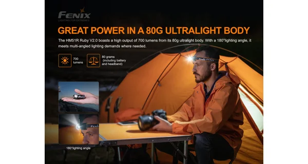 FENIX - Nabíjecí čelovka HM51R Ruby V2.0