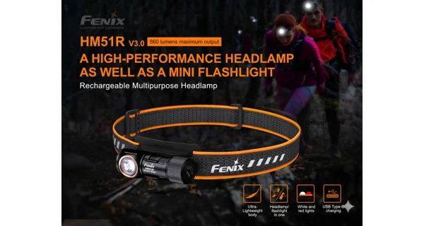 FENIX - Nabíjecí čelovka HM51R Ruby V3.0