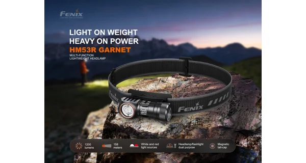 FENIX - Nabíjecí čelovka HM53R Garnet Černá