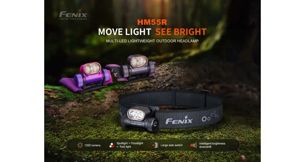 FENIX - Nabíjecí čelovka HM55R Celočerná