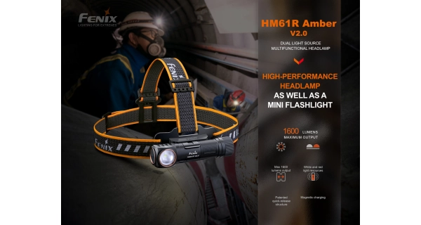FENIX - Nabíjecí čelovka HM61R Amber V2.0