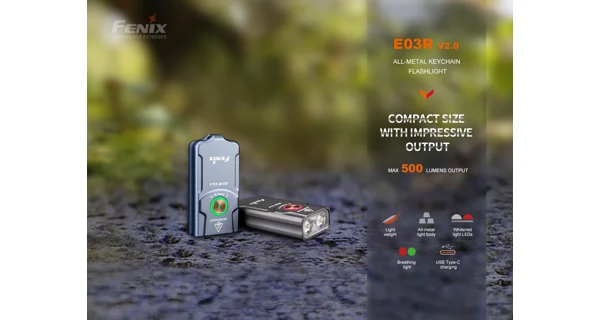 FENIX - Nabíjecí svítilna E03R V2.0 Modrá