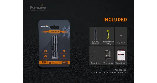 FENIX - Svítilna E01 V2.0 Černá
